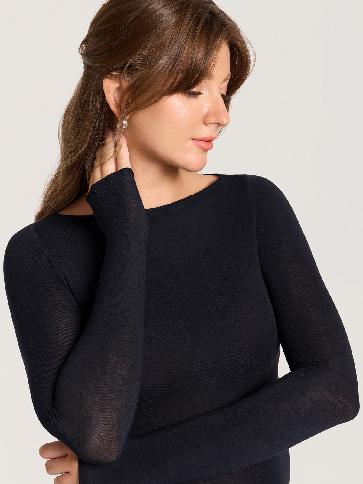 Ultralight Merino Wool Boatneck Maternity Top